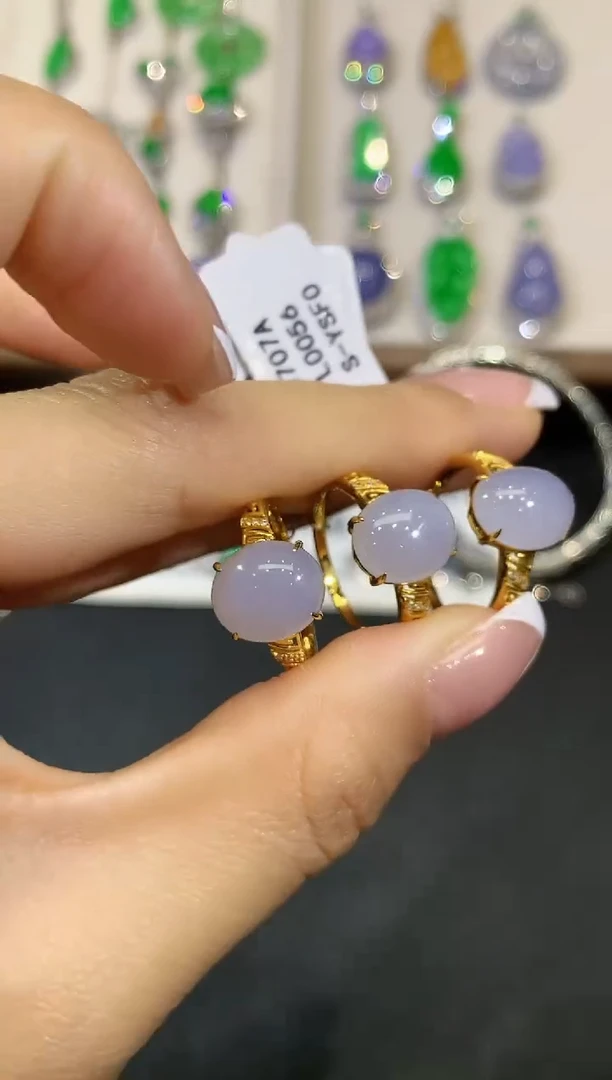 【闪购商品】翡翠18K金镶嵌戒指L0056多样性发其一