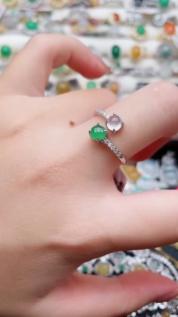 银S925镶嵌翡翠耳饰200