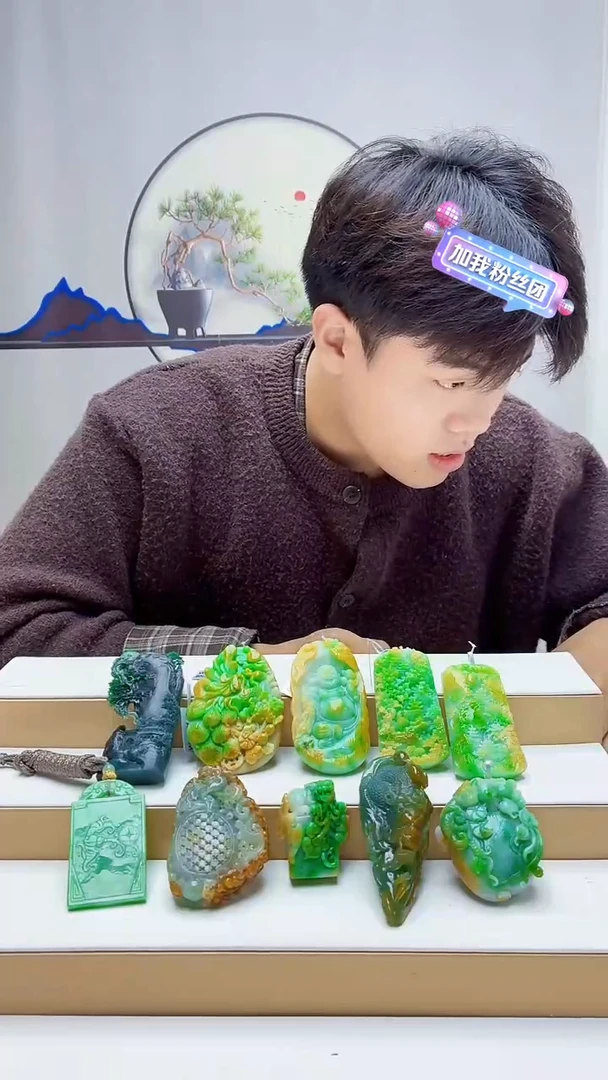 未镶嵌定制翡翠盛***理5145MM-毛货挂件