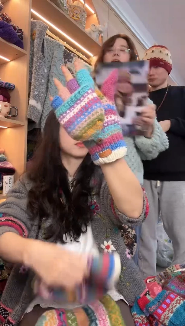 羊毛百羊毛糖果手套