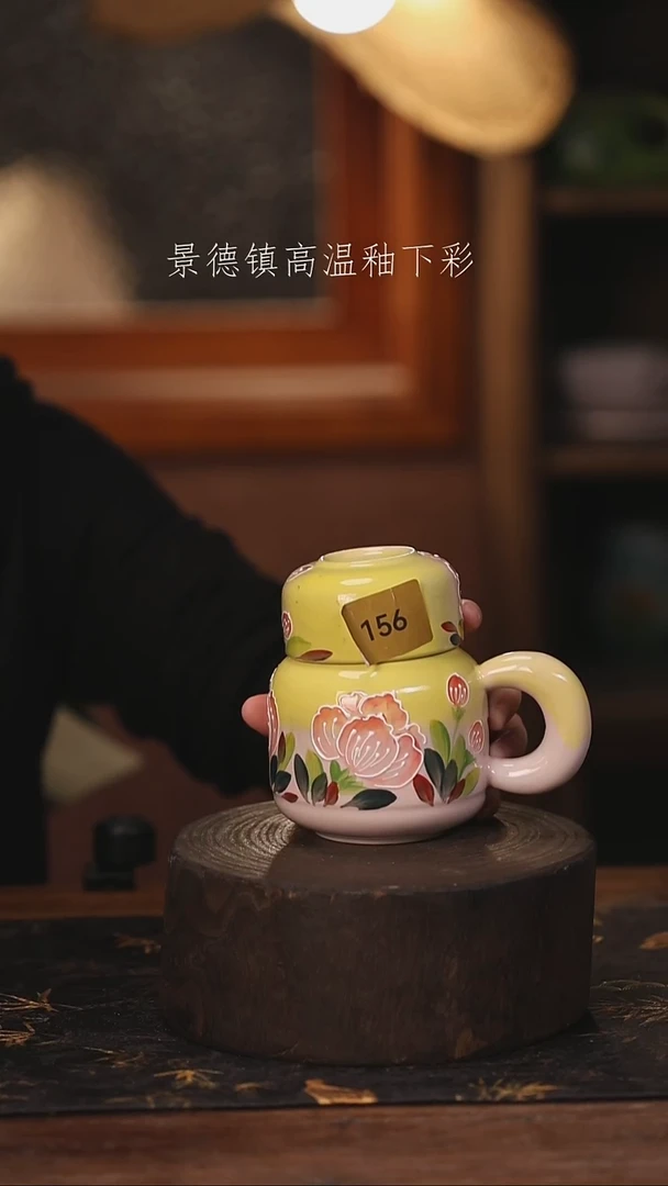 陶瓷景德镇高温釉下手绘陶瓷@L156@