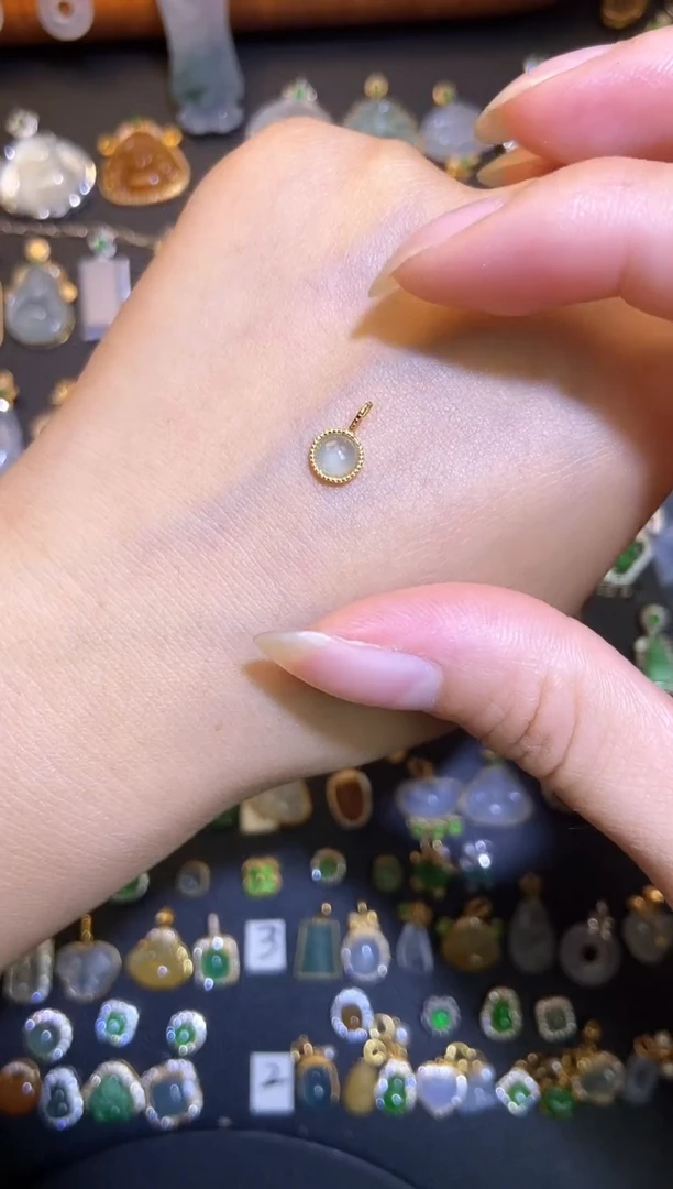 翡翠银S925镶嵌吊坠(不含链)天然A货翡翠