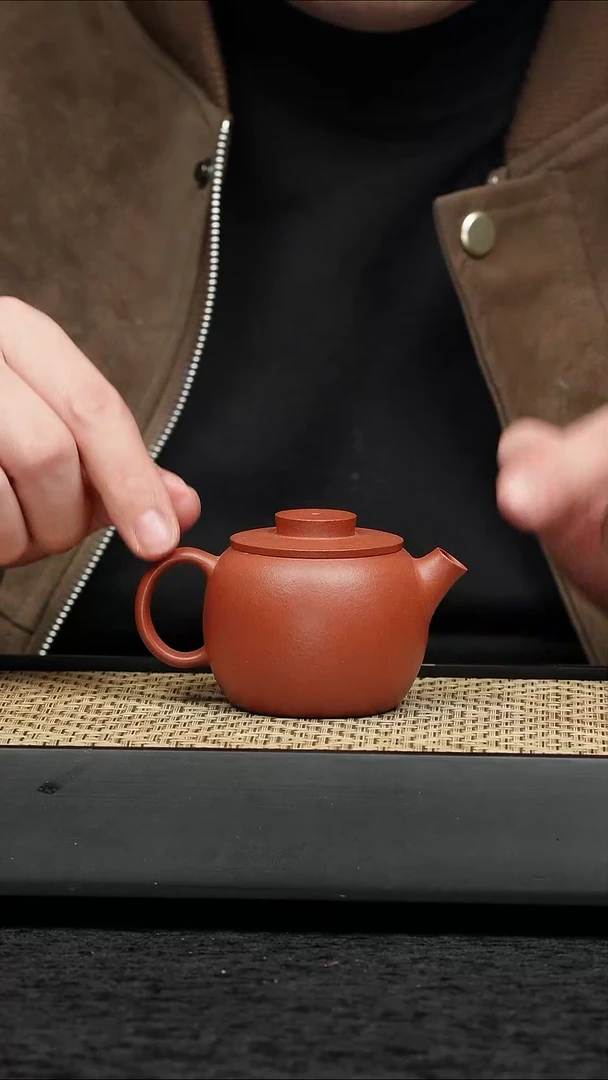 茶壶紫砂五堂 金刚小方丈-朱泥