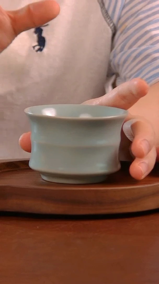 瓷片012号   马蹄竹节杯    茗