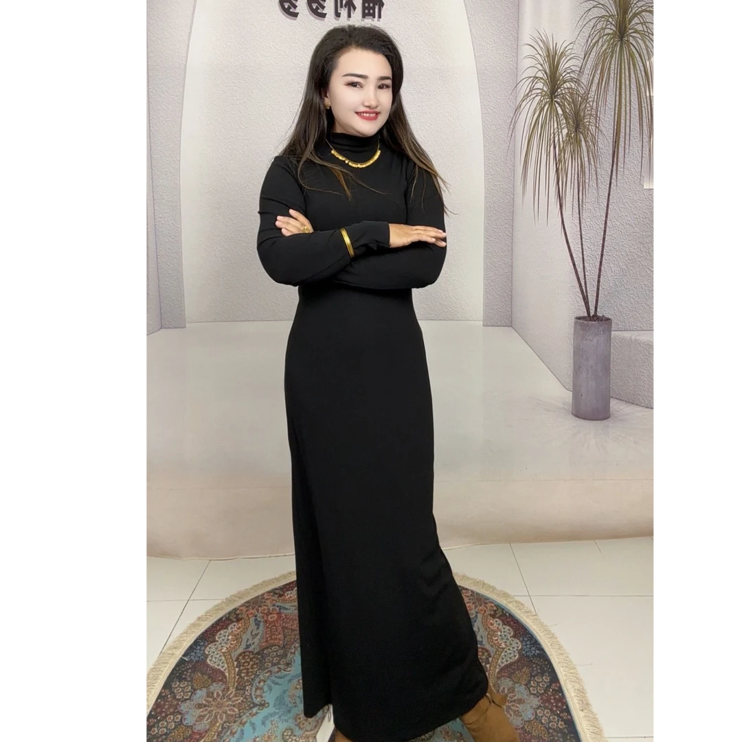 2025年最新款长款时尚连衣裙（tik yaka mayka koynak)