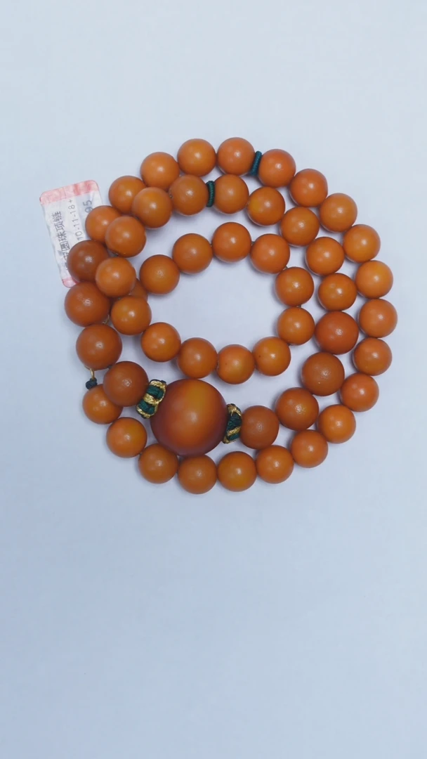 未镶嵌颈饰琥珀老蜡圆珠项链10-18mm