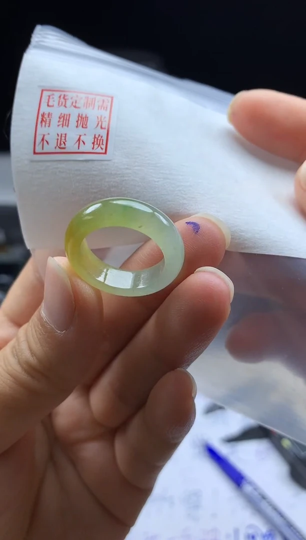 未镶嵌定制翡翠毛货需精细抛光戒圈14#