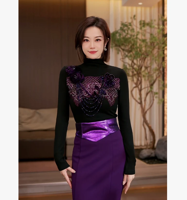 【罗曼故事】Molly 时尚气质显瘦轻奢重工洋气高级感 上衣 M2530077