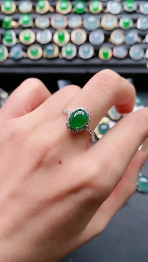 【闪购商品】翡翠戒指银S925镶嵌1111111