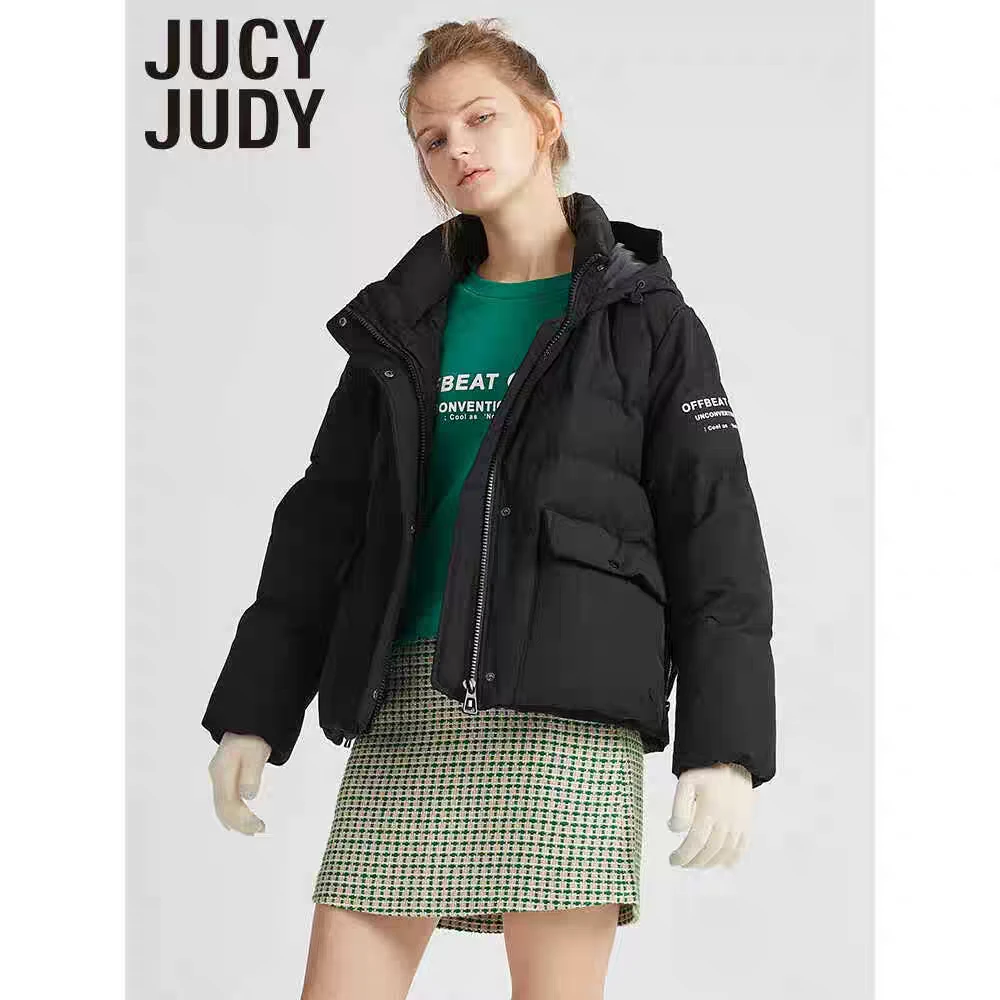 秋冬女装韩版时尚休闲黑色厚实款冲锋衣棉服4891