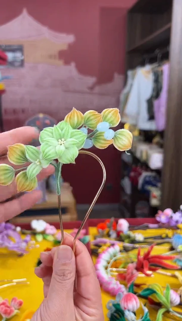 【闪购商品】刺绣非遗绒花（发饰）
