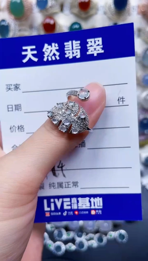 银S925镶嵌戒指翡翠484