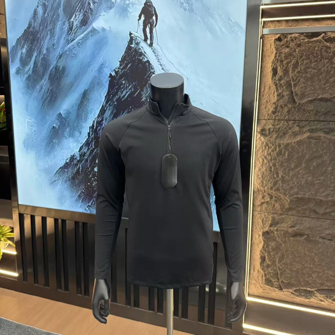 秋季长袖修身型保暖上衣立领半拉链