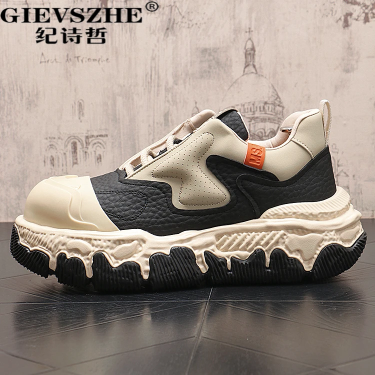 纪诗哲厚底增高男士老爹鞋秋冬季新款潮流时尚百搭透气休闲鞋子男