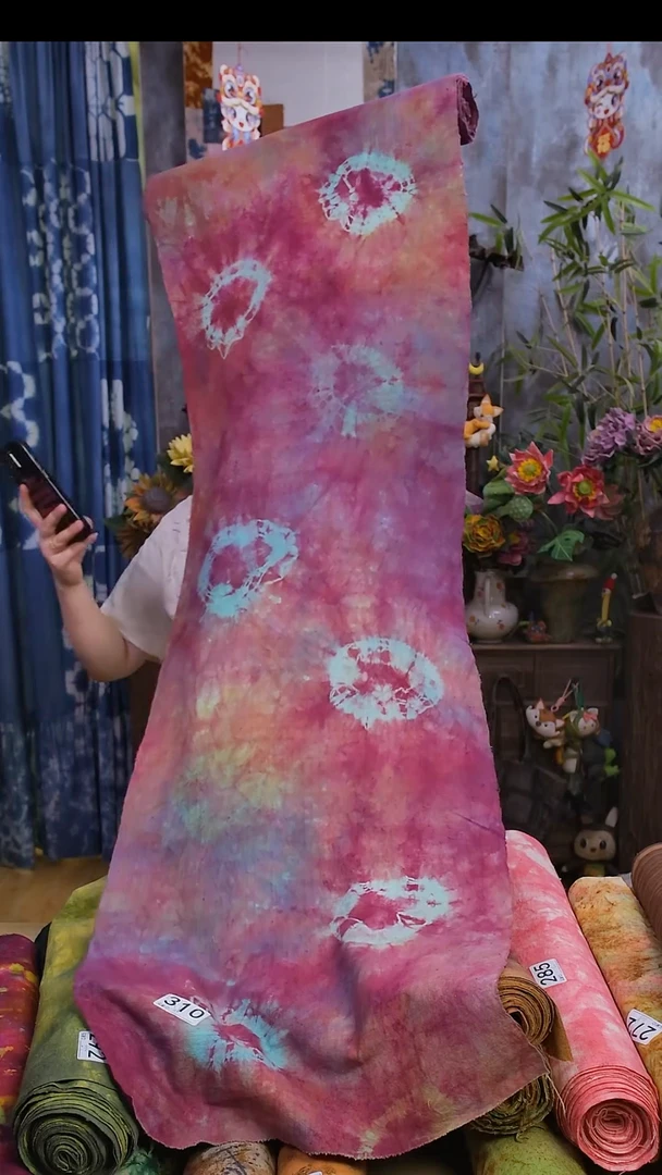 端午节植物染手织土布310