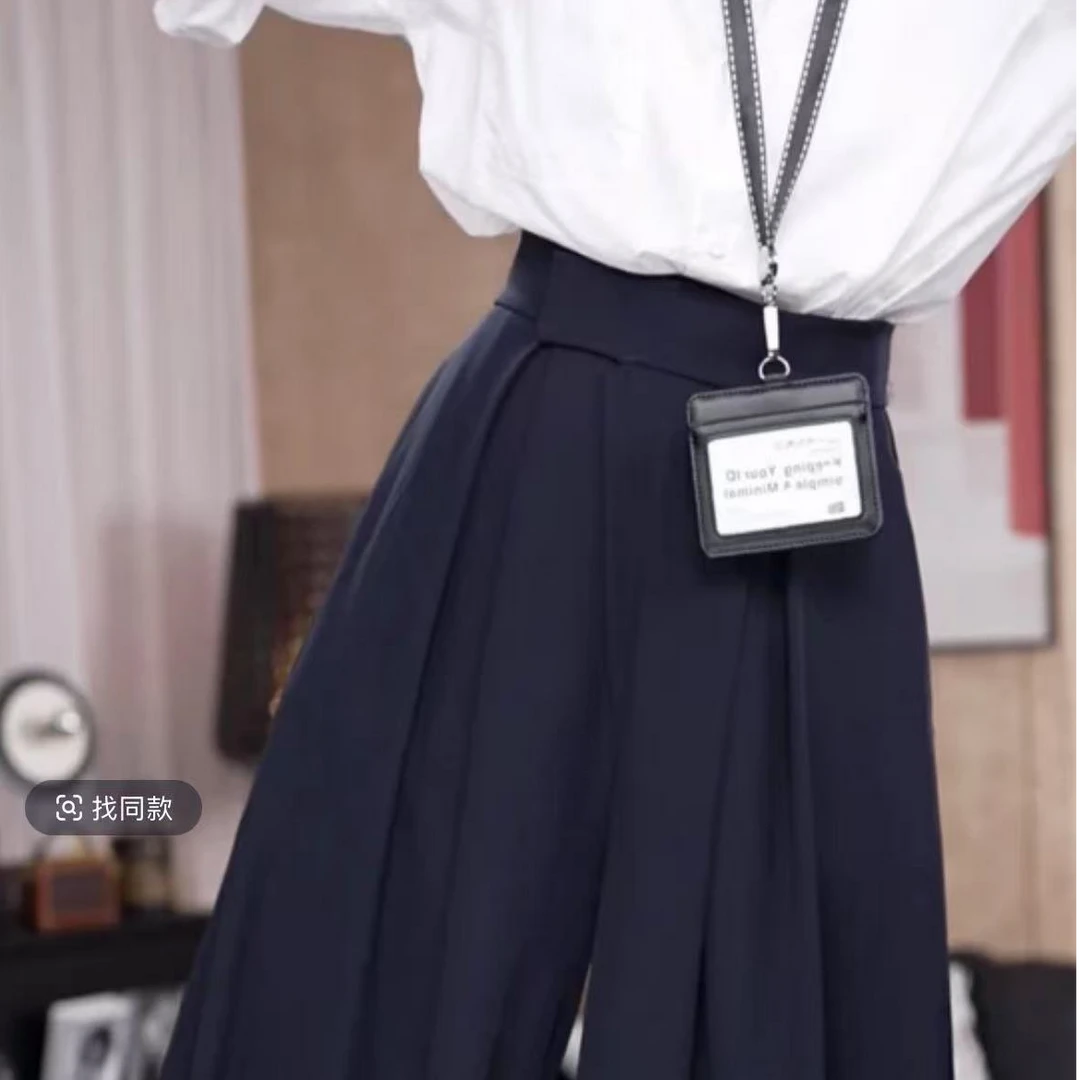 显瘦10斤春夏魔术贴休闲裙裤气质高腰时尚百搭女士复古长款设计师