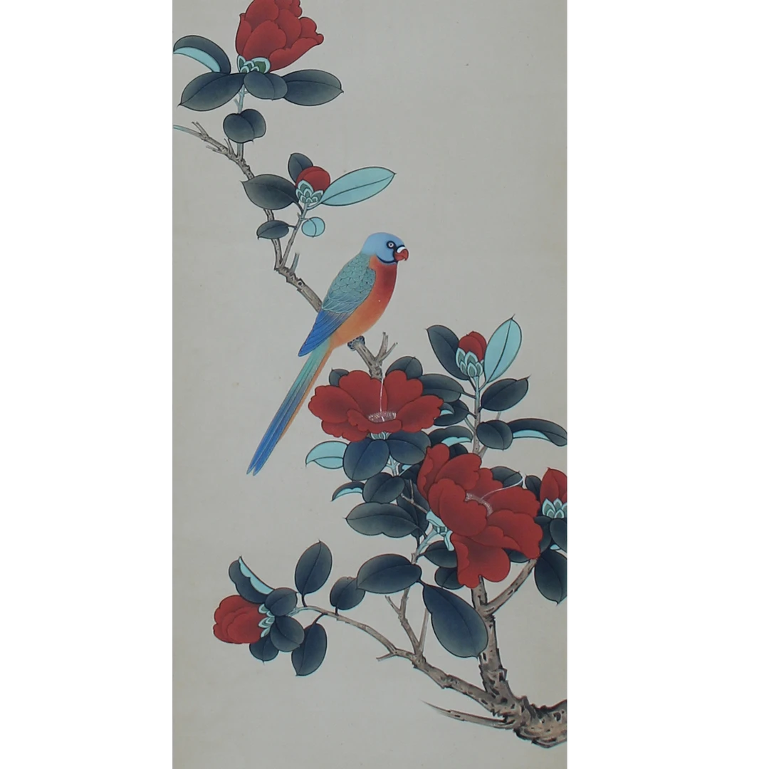 LOT.1229 《花鸟》111*35cm 纸本设色立轴