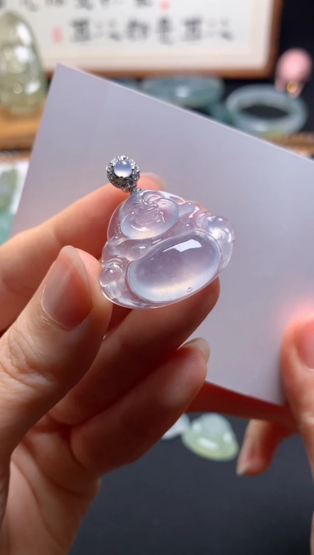 翡翠18K金镶嵌颈饰0767657978