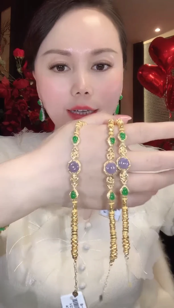 18K金镶嵌手链翡翠C134 多样性发货一件