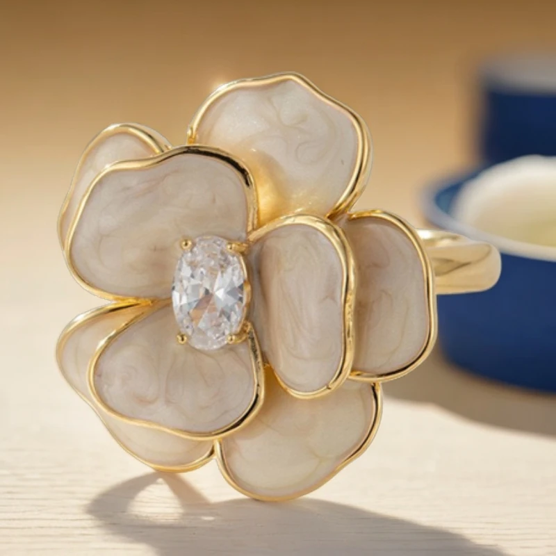 铜合金合成锆石戒指 戒指法式A261简约优雅