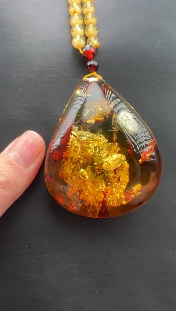 琥珀颈饰未镶嵌吊坠