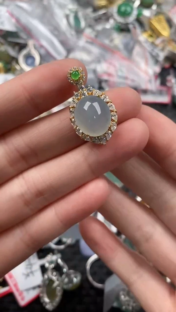 银S925镶嵌戒指翡翠333               5