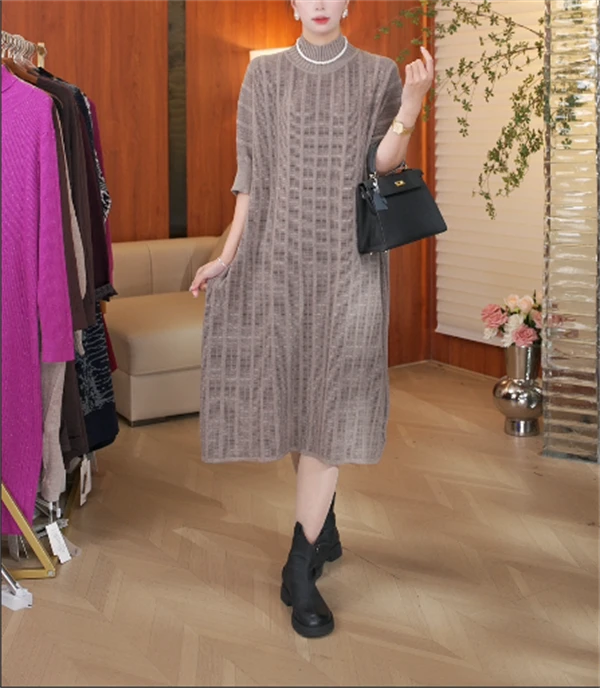 重磅【晴天】保暖加厚百搭高级显瘦洋气女毛衣连衣裙-2199#M