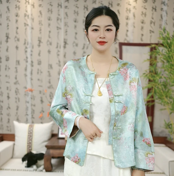 【 玉环 |外套】新中式提花国风休闲百搭透气薄外套