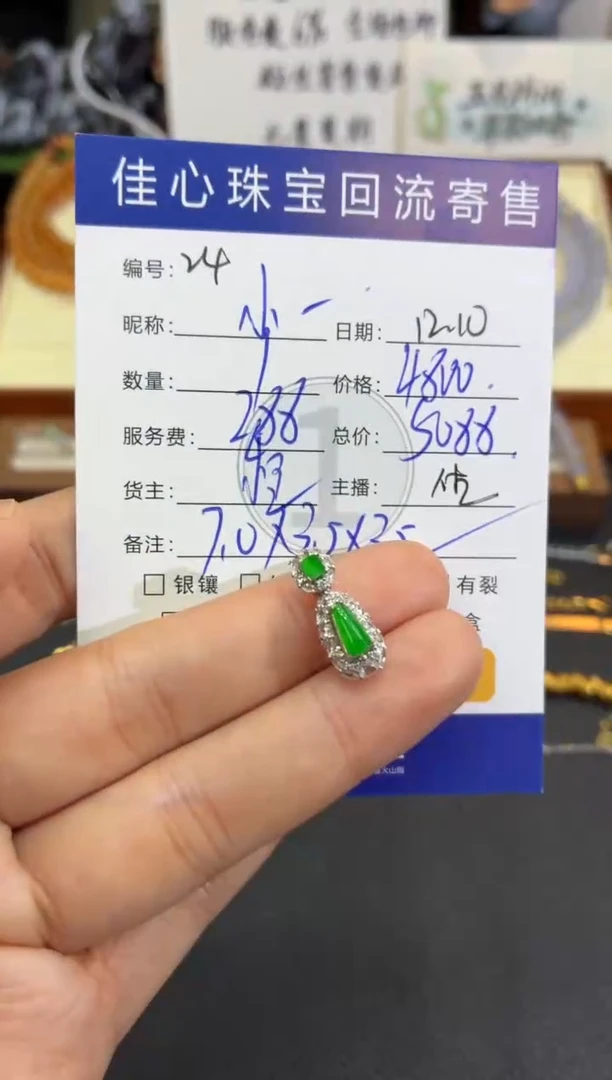 颈饰18K金镶嵌翡翠?****泡翡翠——1210024