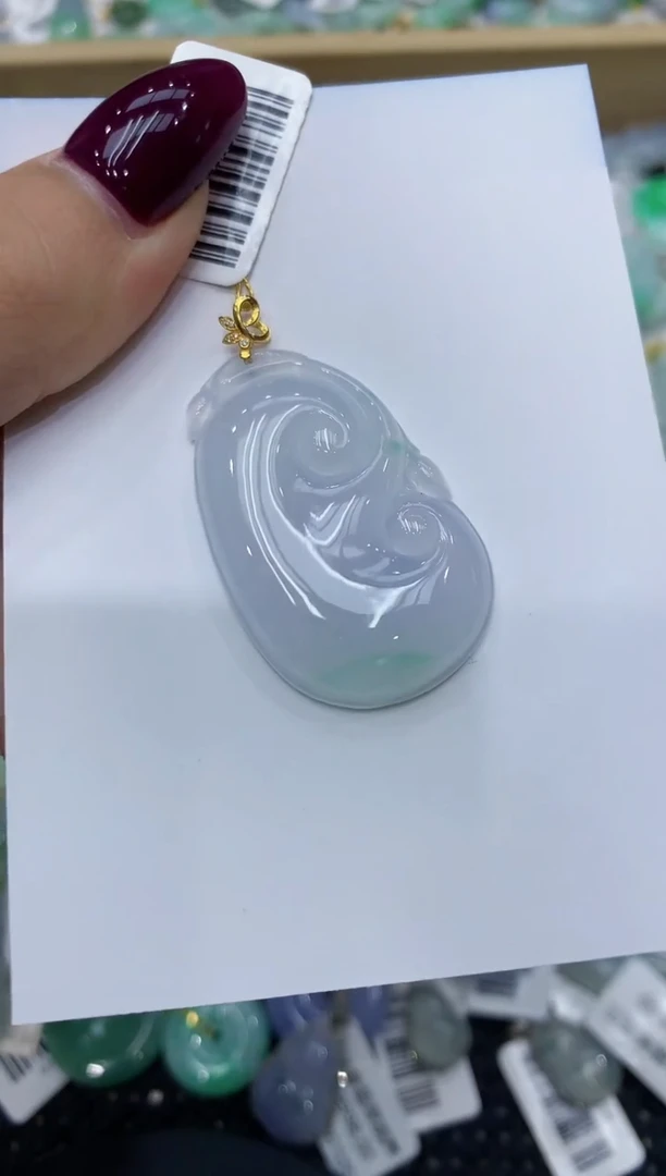 翡翠18K金镶嵌颈饰111111111111