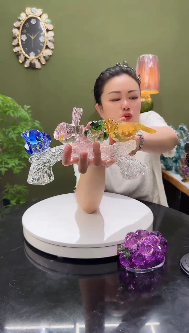 人造水晶喜上眉梢 喜鹊