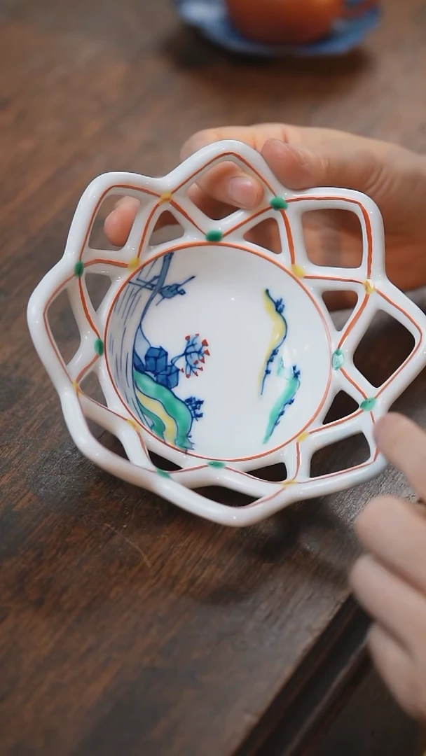镂空水果盘，篮子彩绘