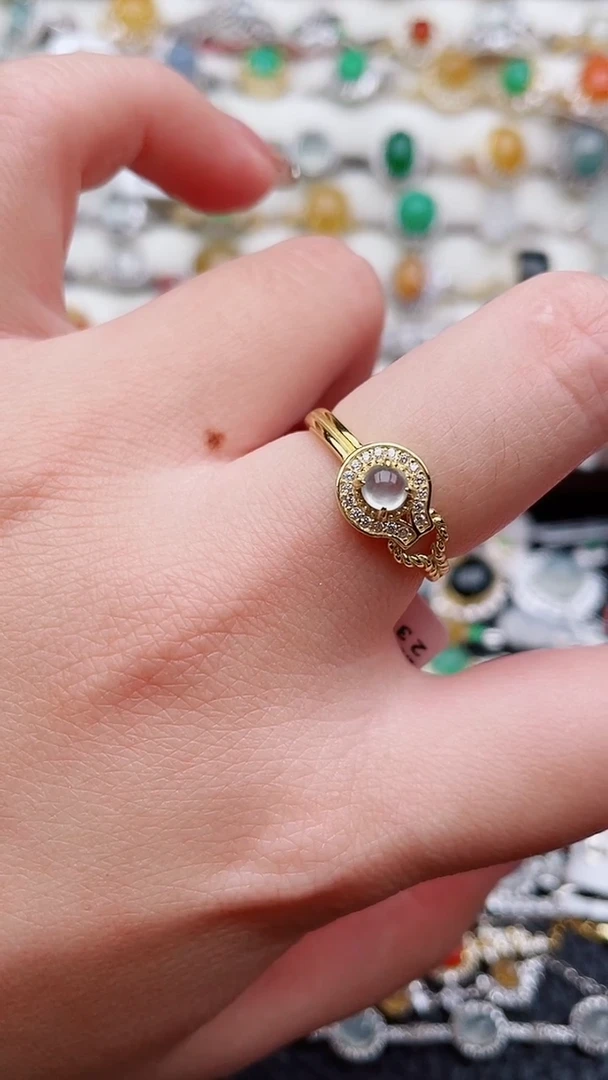 银S925镶嵌戒指翡翠3