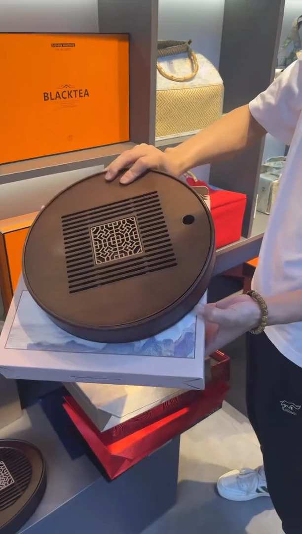 紫砂茶叶罐圆型茶饼盒18套