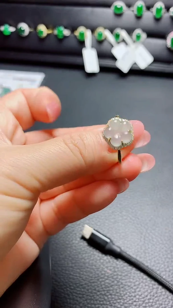 银S925镶嵌戒指翡翠天然翡翠A货s925银镶