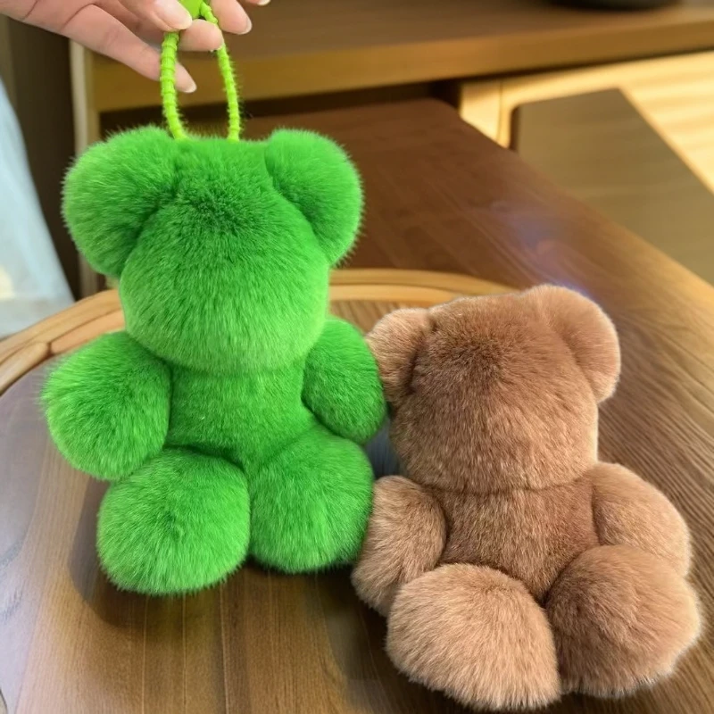 可爱风小熊獭兔毛宝宝包包挂件钥匙扣挂件生日礼物玩偶