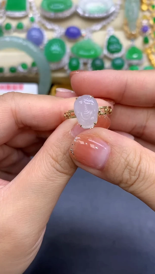 18K金镶嵌戒指翡翠201-中国好珍宝