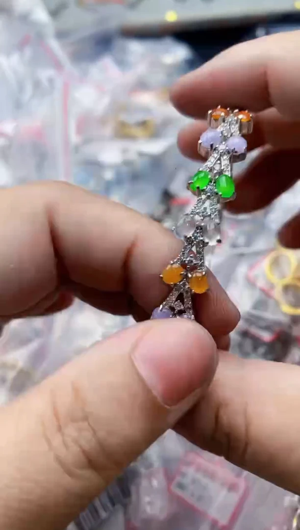 翡翠银S925镶嵌戒指33333---8