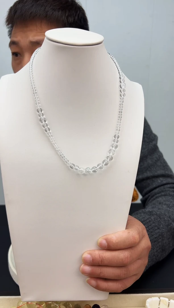 颈饰未镶嵌水晶天然白阿塞设计款珠珠项链88