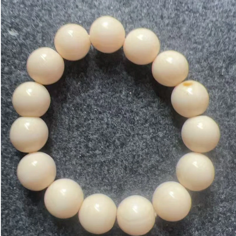 22A10福莱精选自然纹理白色手串13mm