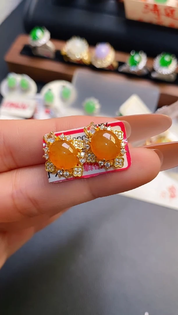 银S925镶嵌戒指翡翠天然