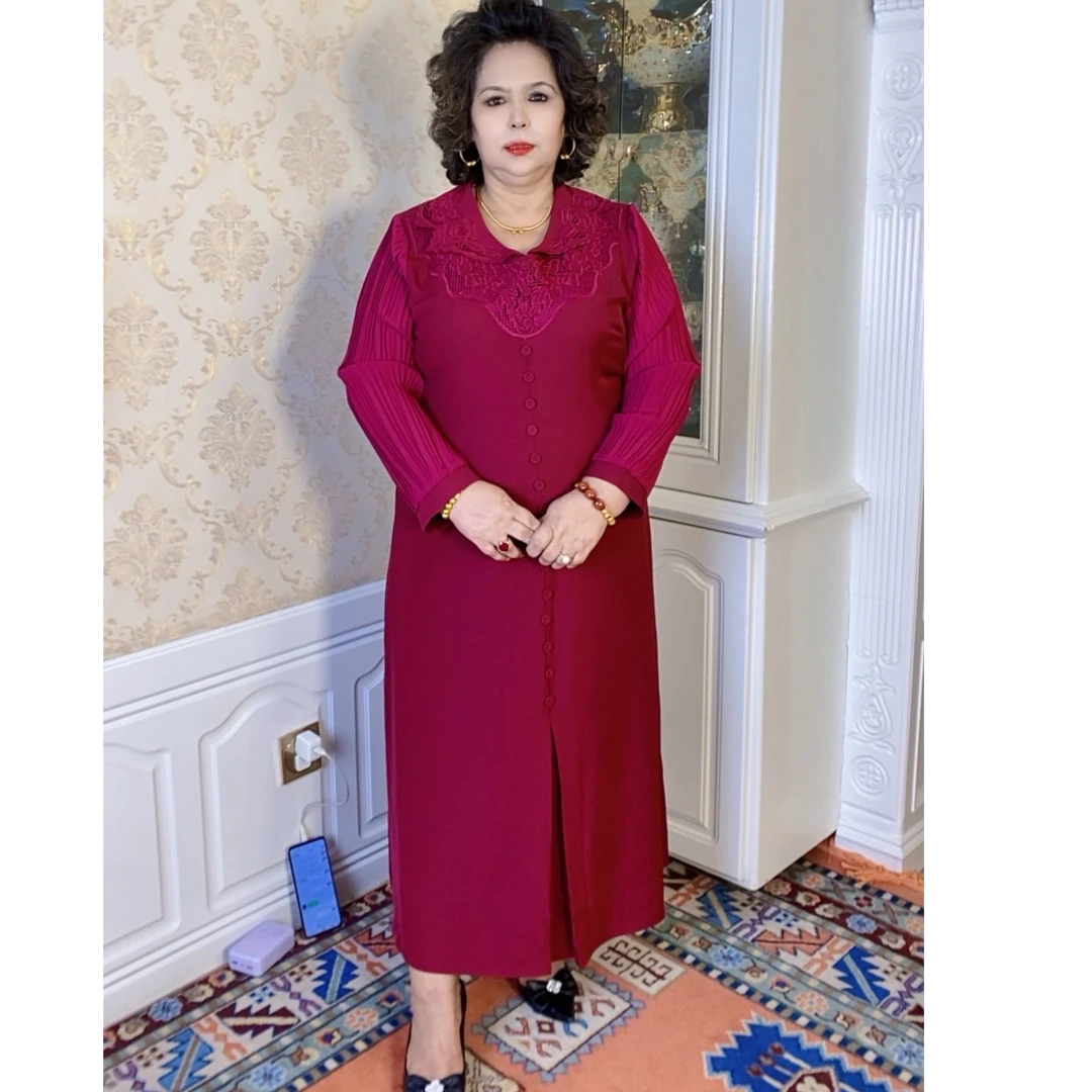 无品牌AYNUR大妈女装妈妈装显瘦气质长袖针织时尚中长款秋冬