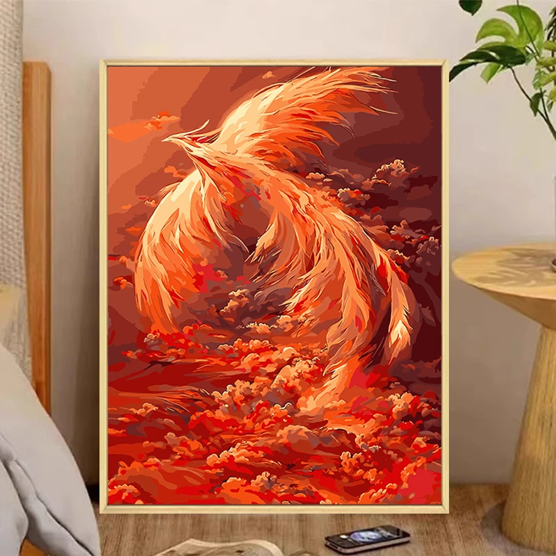 卧室油画高难度数字油画减压diy带背板填充填色手工丙烯装饰画