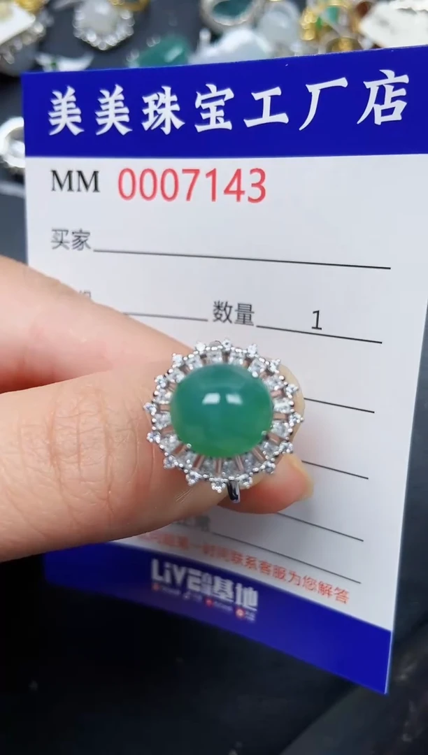 翡翠银S925镶嵌颈饰7143