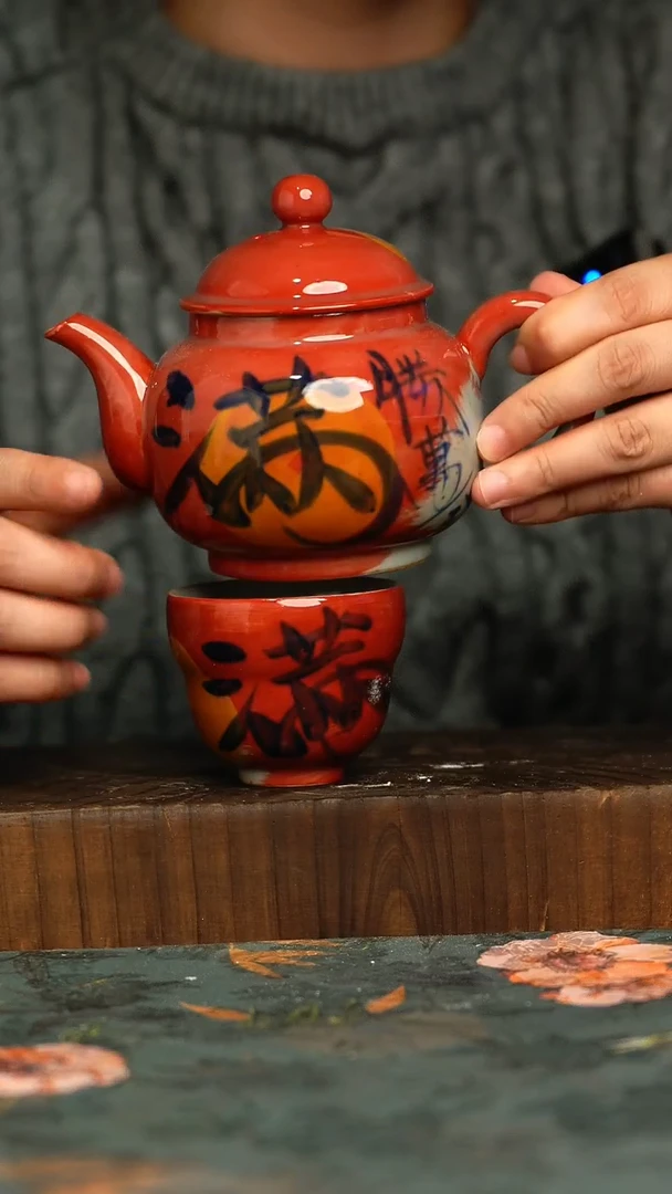 杯釉下彩手工手绘同款陶器