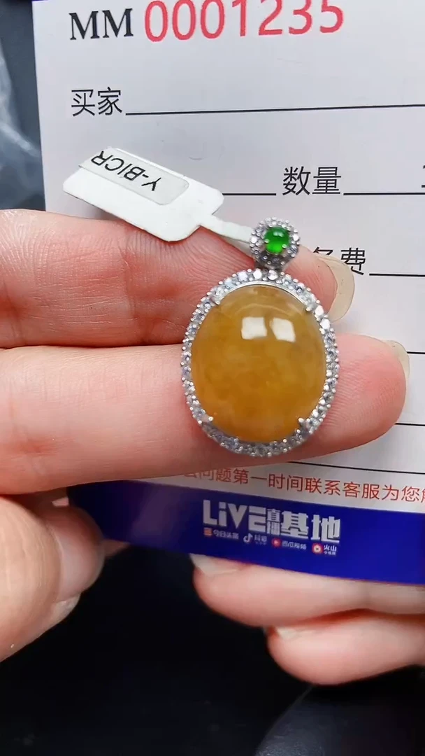颈饰银S925镶嵌翡翠1235