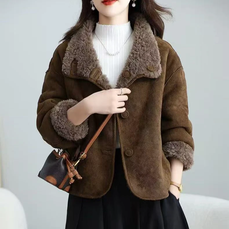 2025新款全羊毛外套女两面穿短款外套