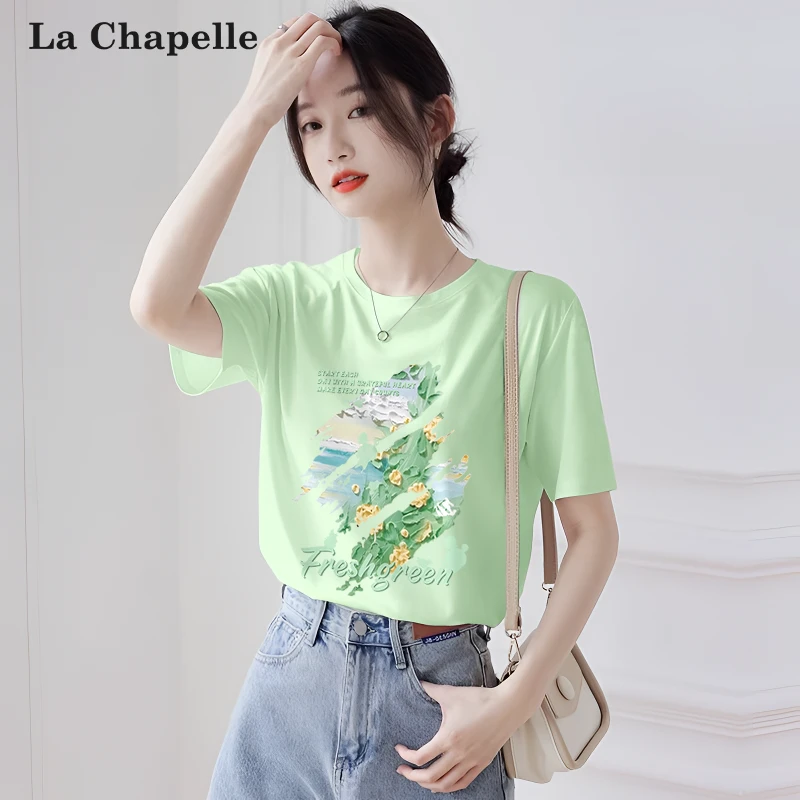 拉夏贝尔UPF50+冰丝防晒短袖速干T恤女款爆款2025新款户外运动衣