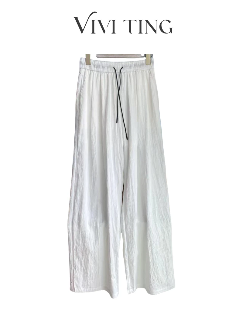 【VIVI·TING】婷姐推荐夏季极简通勤凉感轻薄纯色抽绳休闲裤B11