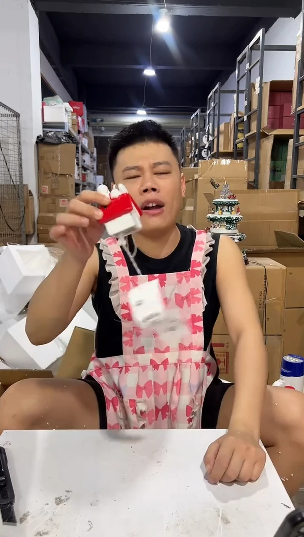 瓷片史努比红房子风铃